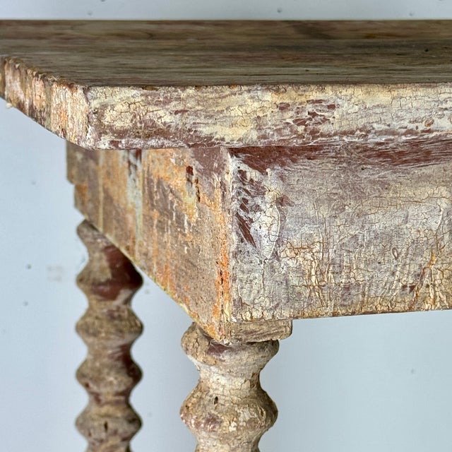 Stunning Antique Square Top Table With an Apron Drop and Spiral-Turned Legs With Yoke Shaped Base For Sale - Image 10 of 13