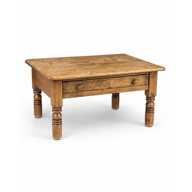 Victorian Pine Farmhouse Coffee Table with Drawer, 1860s For Sale - Image 9 of 9