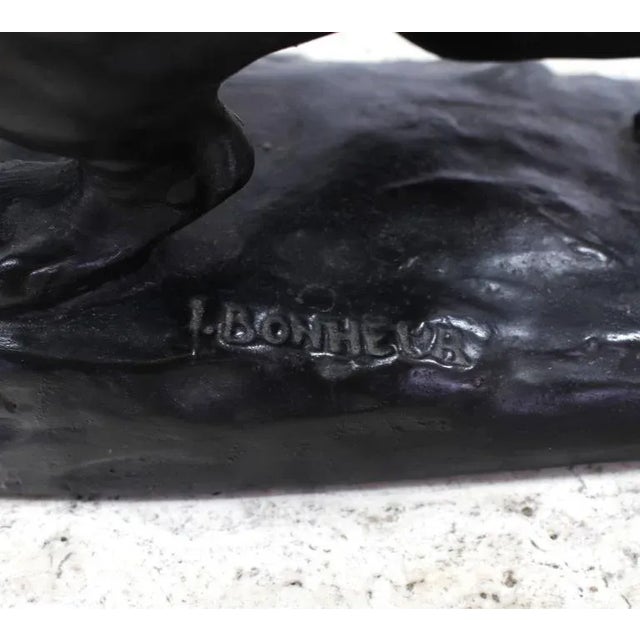 Hollywood Regency Vintage Mid Century Lion Ceramic Figurine For Sale - Image 3 of 9