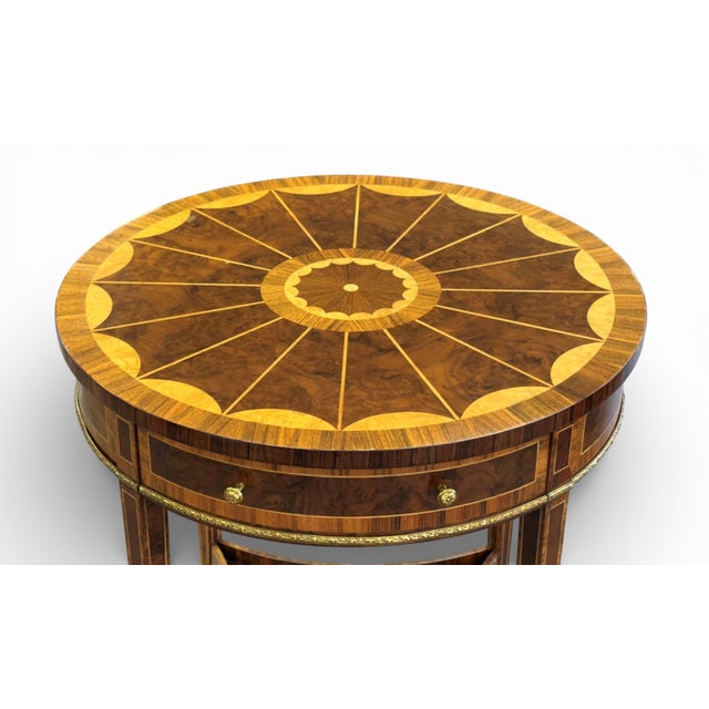 Late 20th Century Maitland Smith Marquetry Inlaid Occasional Round Side Table For Sale - Image 5 of 14
