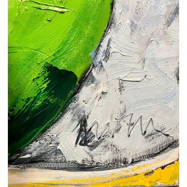 Pop Art Suzanne Mears, Large Pop Art Oil Painting "Pear" Modernist Colorful Composition Suzanne Mears For Sale - Image 3 of 15