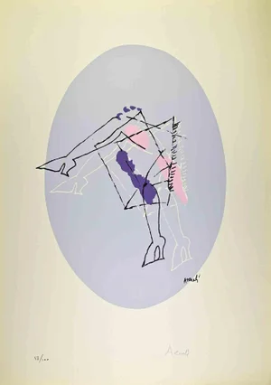 Marcello Venali, Gray Oval, Lithograph, 1960s