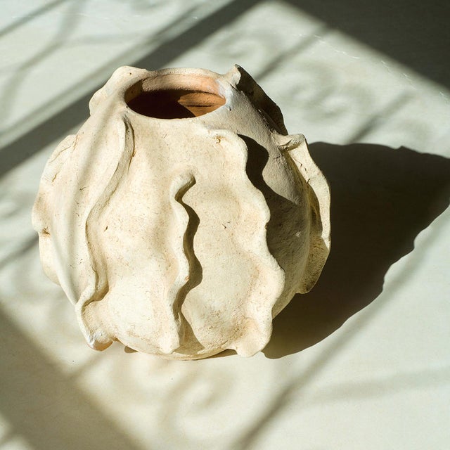 Unglazed Terracotta Sculptural Vase | One of a Kind For Sale - Image 6 of 11