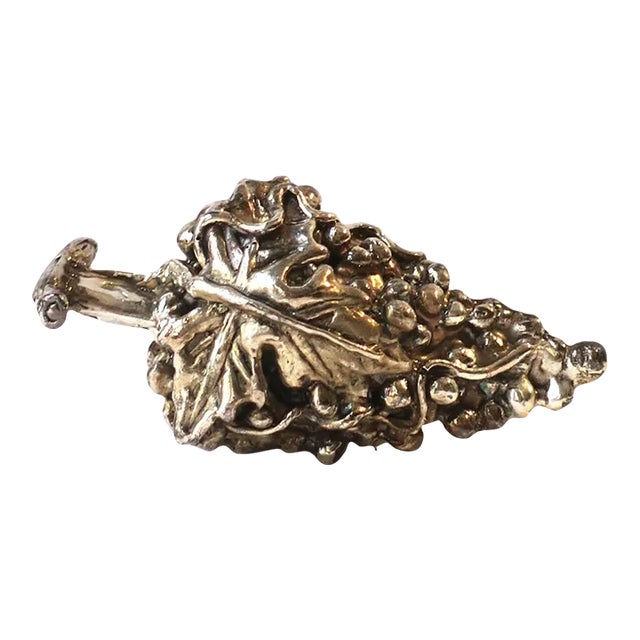 Sterling Silver Wine Bottle Stopper Bunch of Grapes For Sale