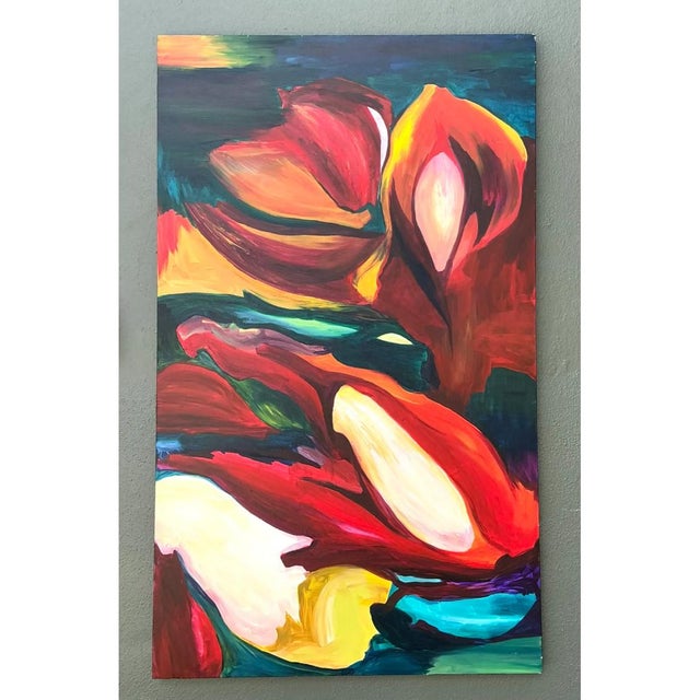 Late 20th Century Vintage Abstract Expressionist Oil Painting on Canvas For Sale - Image 5 of 12