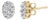 18K Yellow Gold 1.00 Diamond Oval Shaped Composite Cluster Stud Earrings (H-I Color, I1-I2 Clarity) For Sale