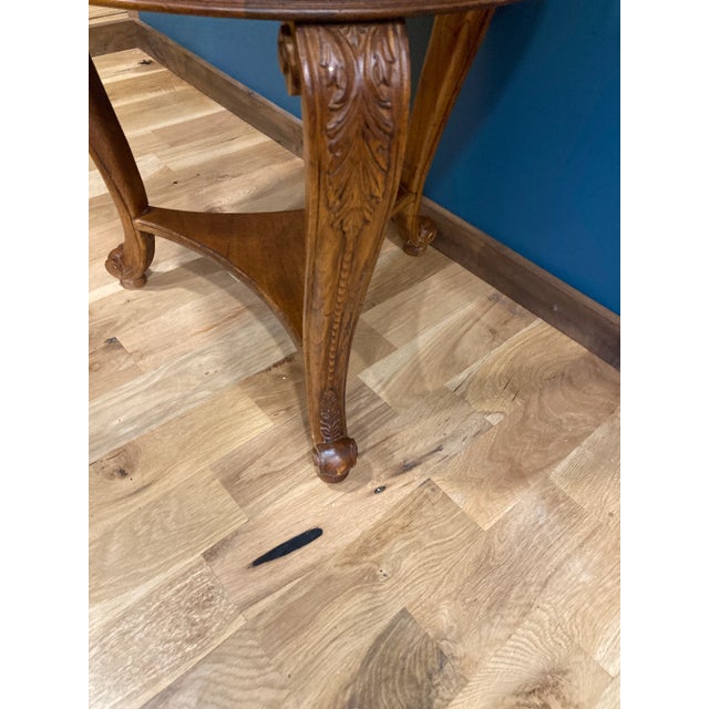 Hekman Furniture Hekman Round Side Table With Queen Anne Legs For Sale - Image 4 of 7