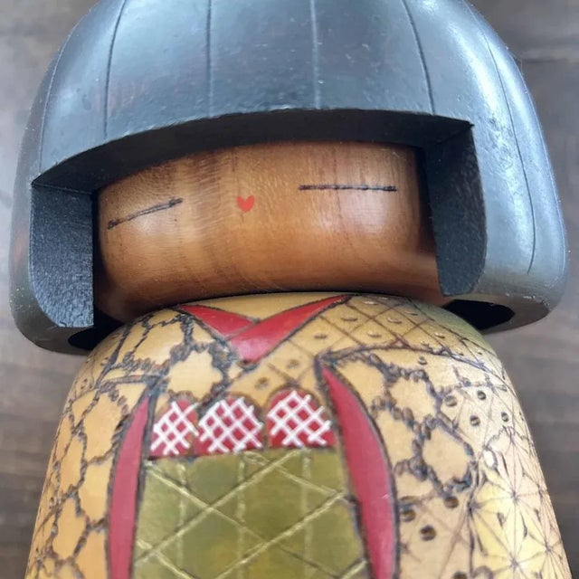 Exquisite and large kokeshi crafted by the artist Kazuo Takamizawa. Very beautiful, stylized design. The kokeshi is...