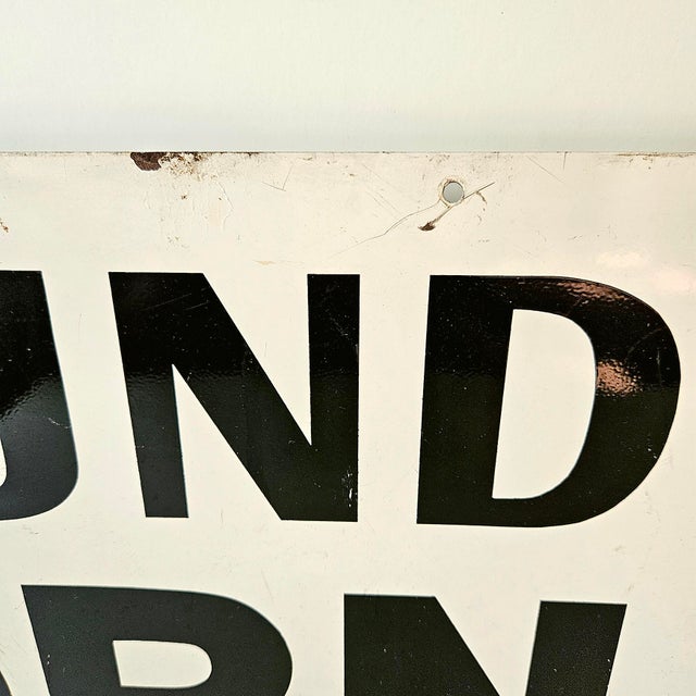 Yellow Vintage 1969 Pennzoil "Sound Horn We'll Open" Metal Gas Station Sign For Sale - Image 8 of 11