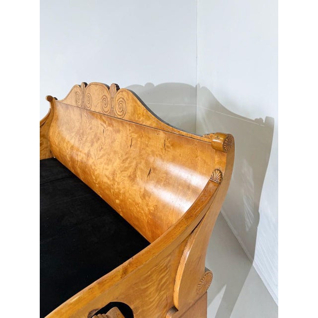 Wood Bench in Birch Veneer, Russia, Early 19th Century For Sale - Image 7 of 13