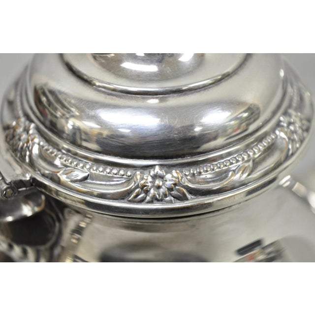 Rogers Bros. Vintage Rogers Bros Remembrance 9802 Victorian Silver Plated Teapot Tea Kettle For Sale - Image 4 of 15