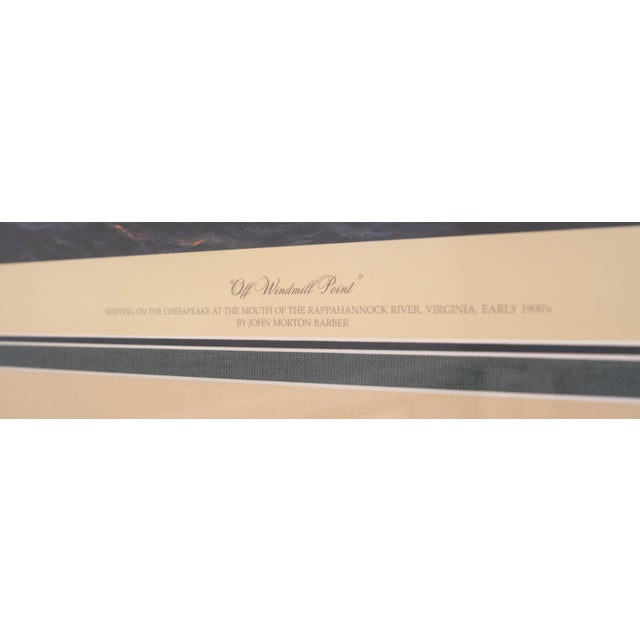 "Off Windmill Point" Sailboats Lighthouse Painting Print Signed John M Barber Numbered For Sale - Image 4 of 10