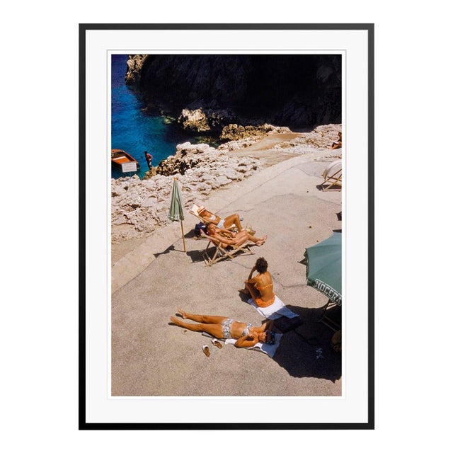 Toni Frissell 'Capri Sun Loungers' Archival Pigment Print Framed in Black For Sale