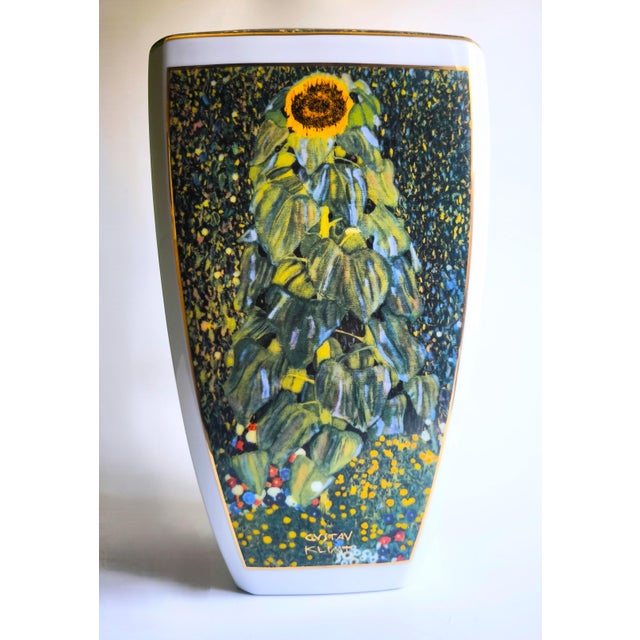 Gold 20th Century Goebel Porcelain Vase - Gustav Klimt Blumenmotive Limited Edition For Sale - Image 8 of 17
