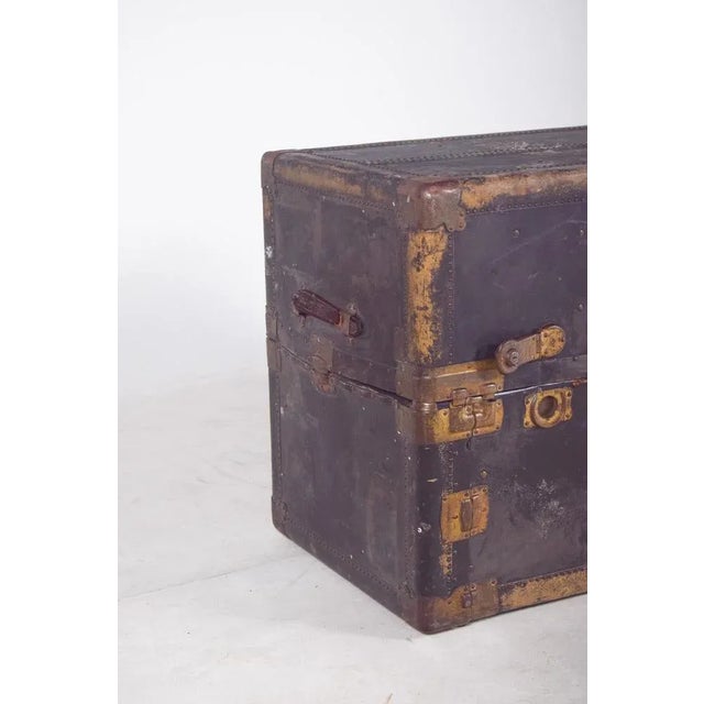 Antique Holdall Covered in Black Leather, 1890s For Sale - Image 5 of 18