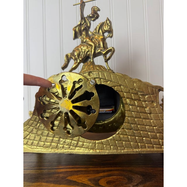 Vintage Rococo Revival Style Brass Mantel Clock, Mid–Late 20th Century For Sale - Image 11 of 14