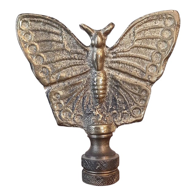 Vintage Brass Butterfly Lamp Finial Boho Springtime For Sale