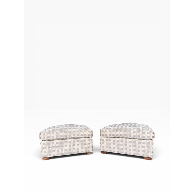 Custom Lounge Chairs & Rolling Ottomans From the Estate of Larry Lucchino – Set of 4 For Sale - Image 9 of 17