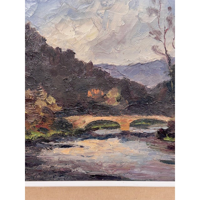 20th Century Oil "The Amblève River" For Sale - Image 4 of 9