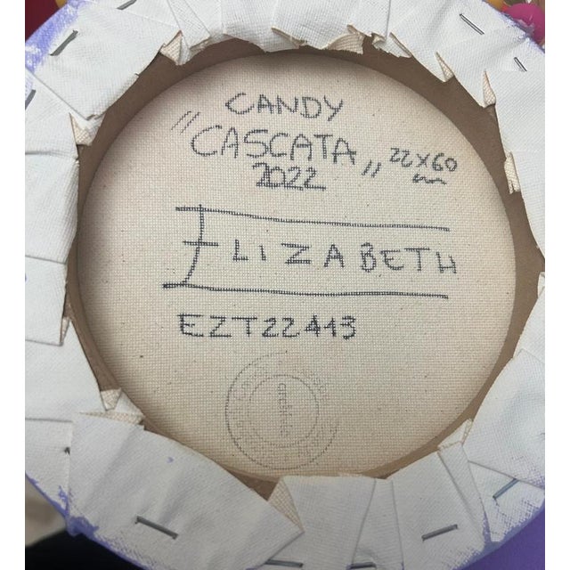 Gold Elizabeth Art Candy, Colorful Textured Wall Sculpture with Candy-Like Spheres and Circle, 2022, Mixed Media For Sale - Image 8 of 10