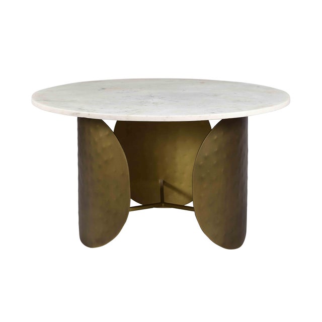Indio White Marble Cocktail Table For Sale - Image 4 of 7