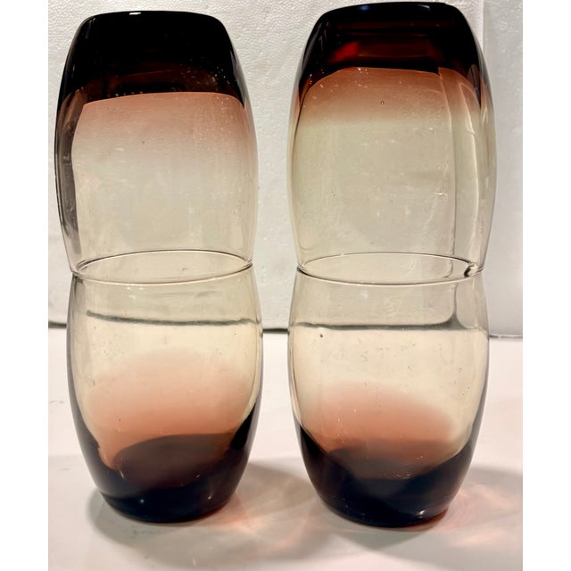 Late 20th Century Late 20th Century Rose Colored Ombre Lowball Tumblers - Set of 4 For Sale - Image 5 of 9