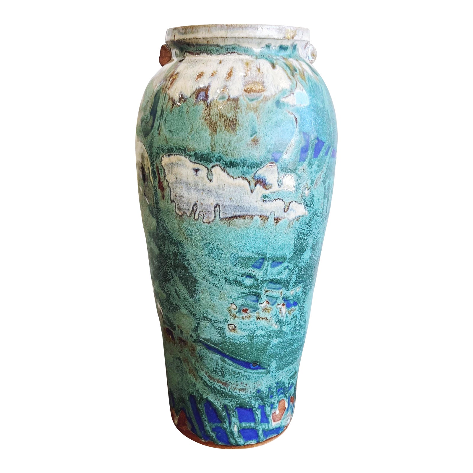 Vintage Stoneware Pottery Vase - Signed by Artist | Chairish