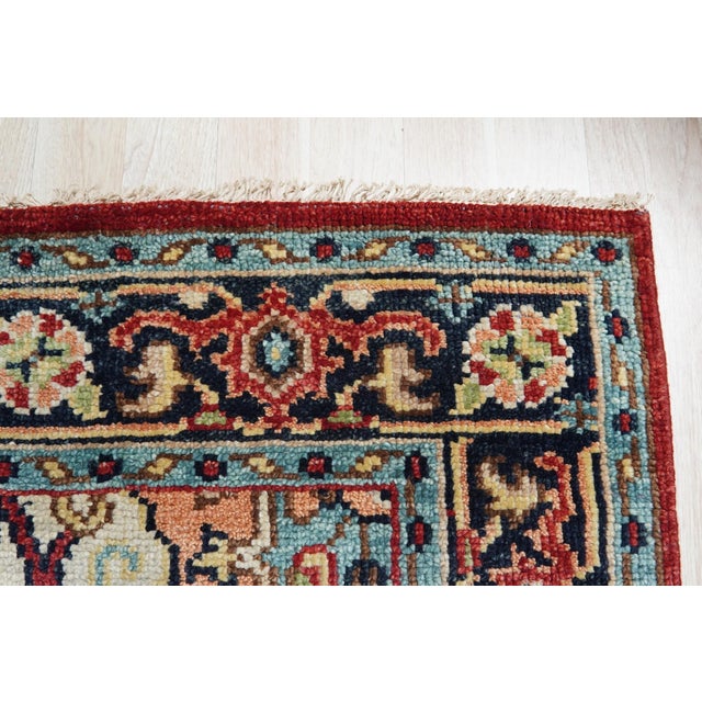 9x12 Louie Oriental Red Medallion Traditional Hand Knotted Wool Carpet Rug For Sale In New York - Image 6 of 6