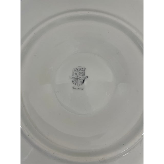 Vintage 1950s French Longchamp Green and White Oyster Plate For Sale - Image 10 of 16