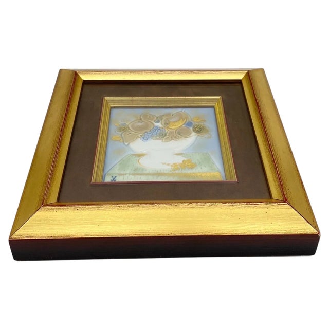 Meissen picture plate/relief plate fruit painting, Professor Heinz Werner Relief plate, decorated in colors in the light...