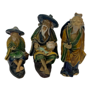 Chinese Mudmen Figures - Set of Three
