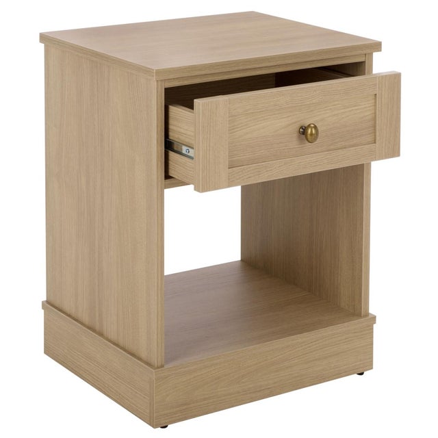 Tan Shafa Side Table in Natural / Brass For Sale - Image 8 of 10