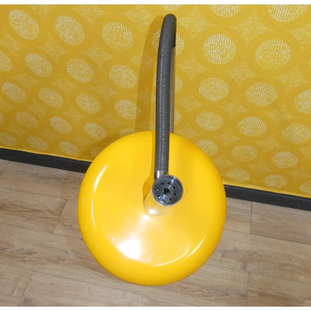 Metal Large Yellow and Chrome Adjustable Gooseneck Floor Lamp, 1970s For Sale - Image 7 of 14