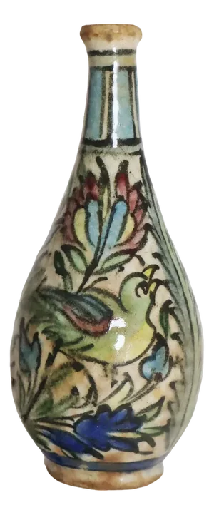 Floral Vase mit Bird Motif, 19th Century