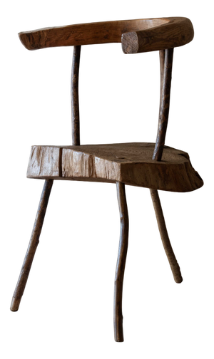 Vintage Art Populaire Chair in Mixed Wood, 1940s