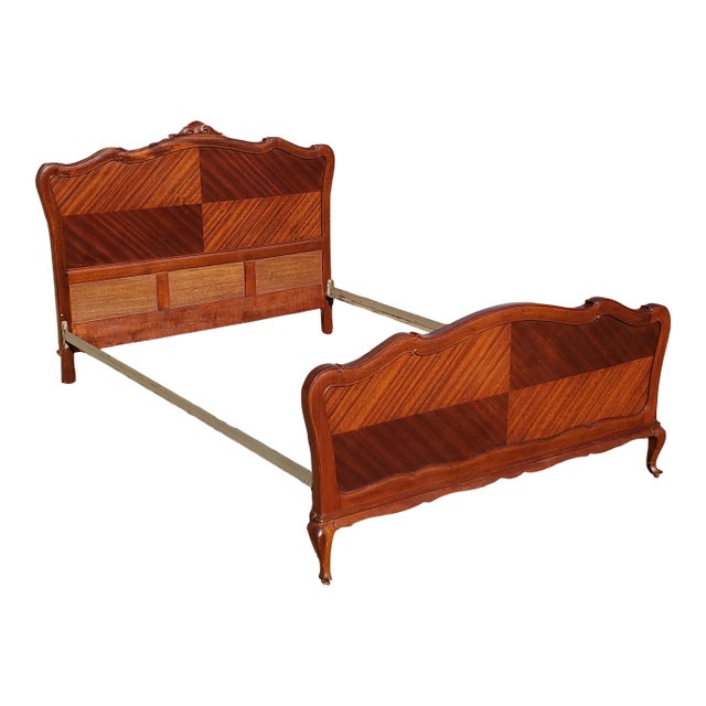 Mid 20th Victorian Style Exotic Wood Full Size Bed For Sale