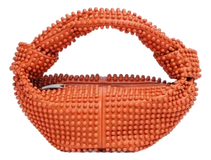 2022 Bottega Veneta Coral Double Knot Beads Hobo Teen Shoulder Bag Bead Calfskin Leather Handbag