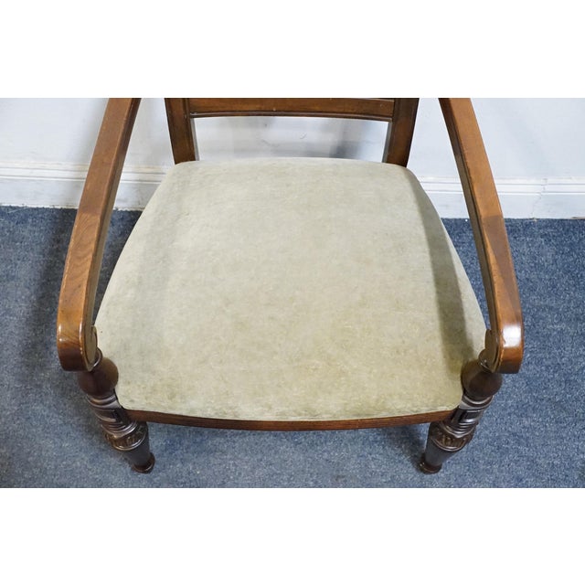 Brown Thomasville Furniture Solid Cherry Contemporary Traditional Style Wheat Back Dining Arm Chair 19242 For Sale - Image 8 of 10
