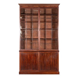 Monumental Irish Georgian Mahogany Glazed Bookcase, 1810 For Sale