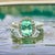 Traditional Natural Colombian Emerald Diamond Ring Size 6.5 14k W Gold 2.98 TCW Certified For Sale - Image 3 of 10