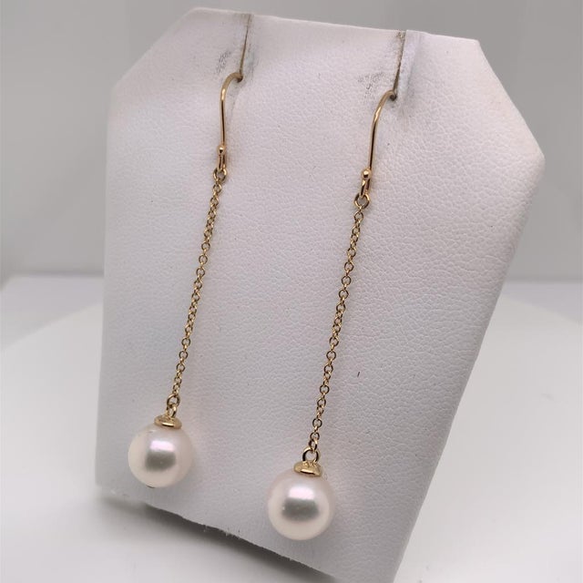Akoya Pearl Earrings 14 Karat Yellow Gold Certified For Sale - Image 18 of 18