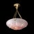 Art Deco Frosted Geometric Rose Glass Brass Fitted Pendant Chandelier For Sale - Image 17 of 17