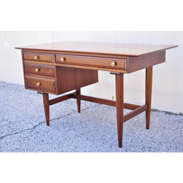 Willett Transitional Mid Century Modern Cherry Wood Writing Desk and