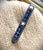 Blue Square Cut Art Deco Stone Bar Pin, Seed Pearl, Silver For Sale - Image 11 of 12