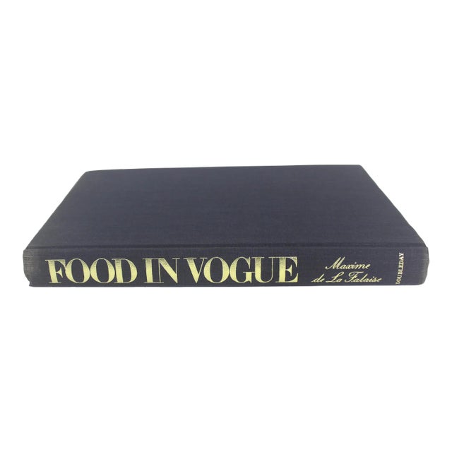 1981 Food in Vogue With Blue Linen Hard Cover Book For Sale