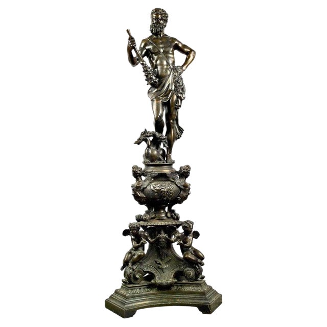 French Hercules Sculpture, Bronze For Sale