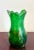 Vintage Boho Glazed Green Art Glass Vase For Sale - Image 4 of 6