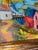 A Mid-Century Oil Painting of a Coastal Village Scene. For Sale - Image 9 of 9