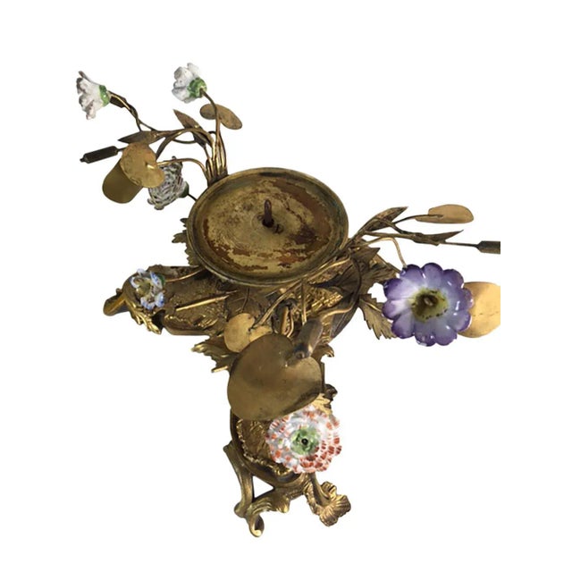 Antique Meissen Tea Pot & Stand With Bronze Doré & Flowers- 2 Pieces For Sale - Image 9 of 12