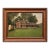 Charming Antique Framed Oil Painting English Cricket Pavilion Sports Victorian Architecture Home Wall Decor For Sale